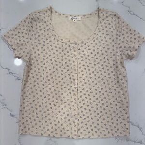 Wishlist Cream Floral Women's Top - Size M